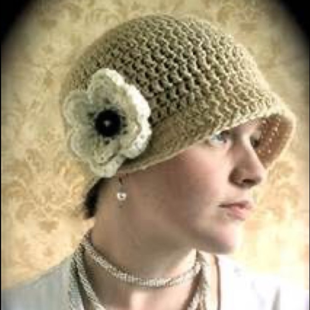 Rose Cloche pattern Beanie Hat
